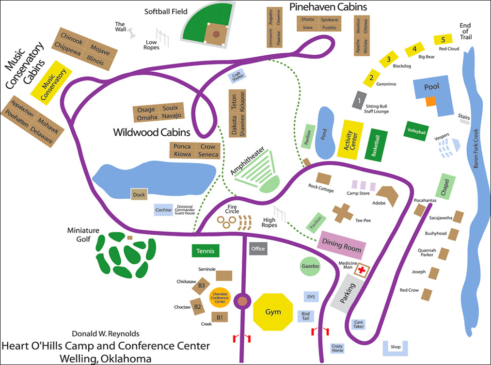 Camp HOH map — AOK Music and Arts