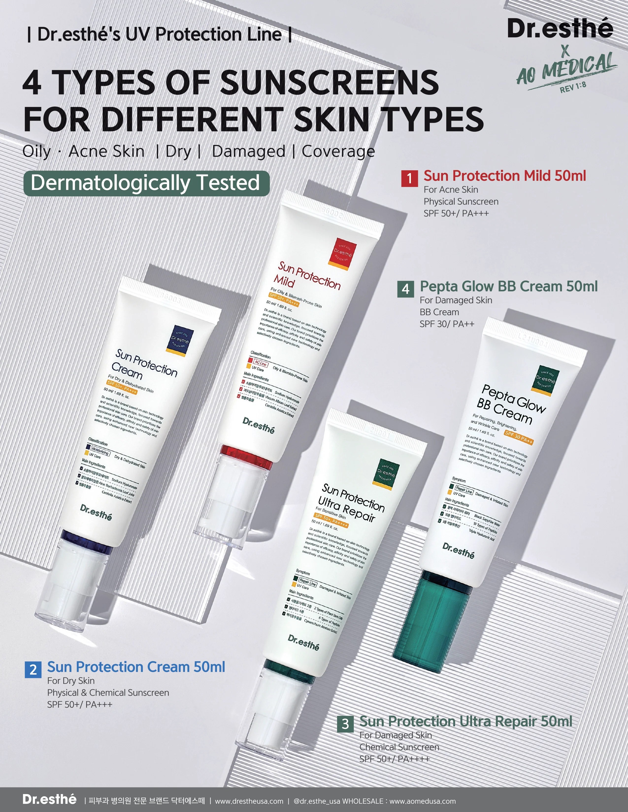 (New) Sun Protection Cream SPF 50 PA+++ 50mL Retail 60 SOLD OUT & D