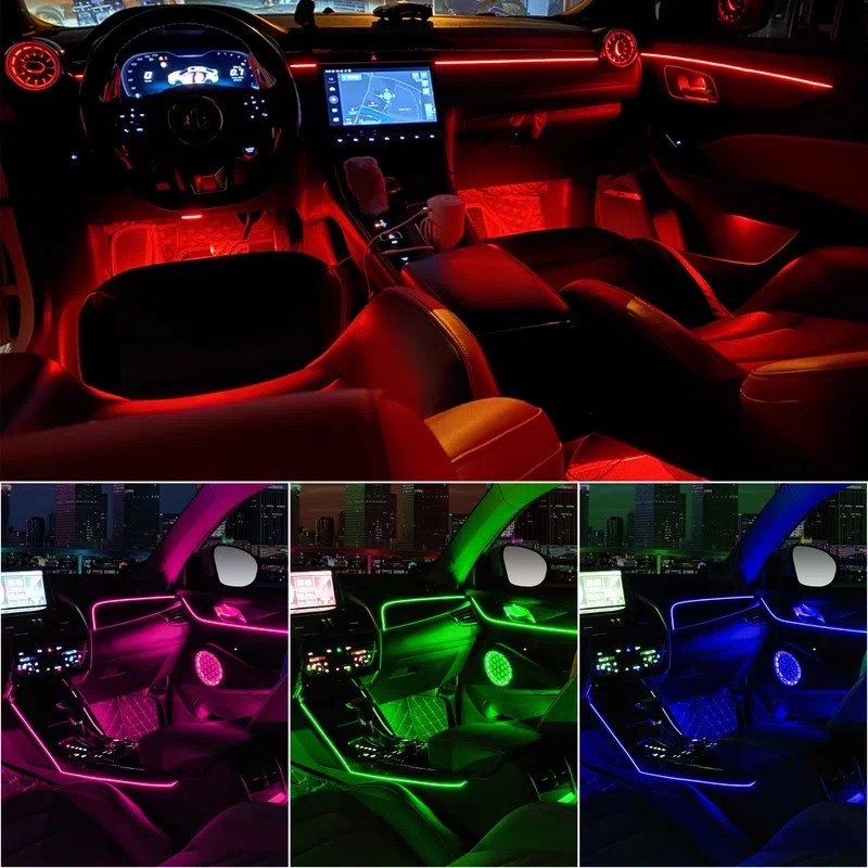 Car Interior Light Strips Fiber Optic Lights Single Color AoonuAuto
