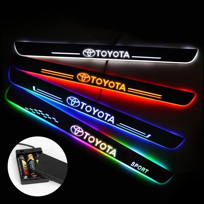 Toyota Door Sills Plate Batteries Powered Door Sill Trim Illuminated