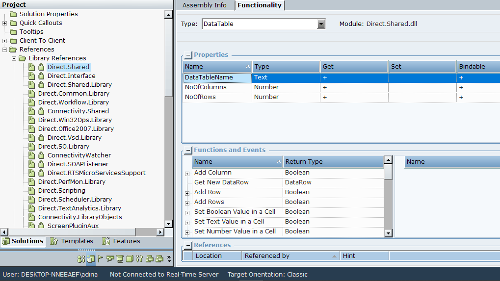 DataTable Library Object