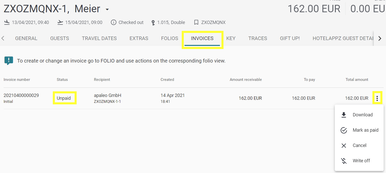 Accounting for AR invoices Apaleo Help Center
