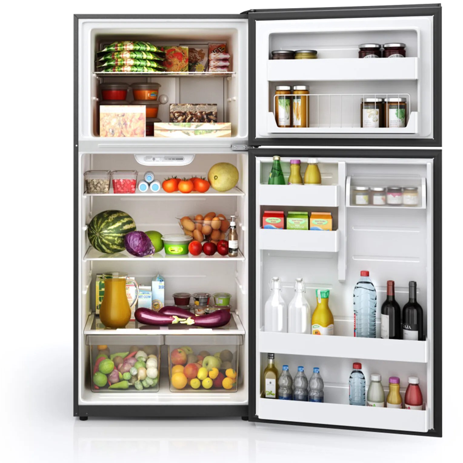 Midea 18 cu. ft. Top Mount Refrigerator in Black Apara Supply