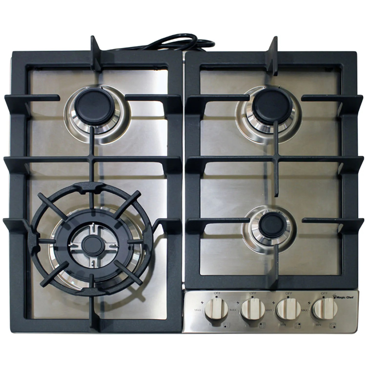 Magic Chef 24In. BuiltIn Gas Cooktop in Stainless Steel w/ 4 Sealed
