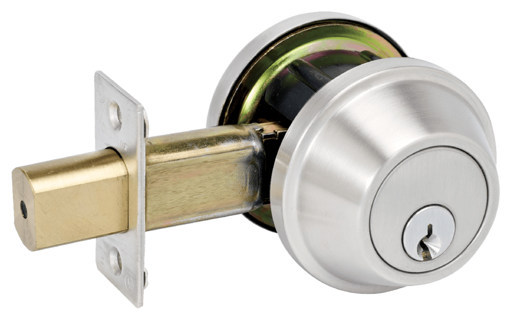 Double Cylinder Heavy Duty Deadbolt with BumpStop in Brushed Chrome
