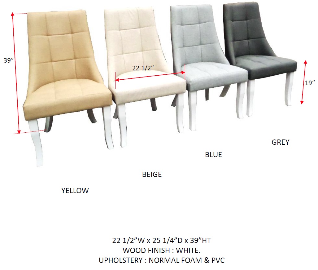 Lovecraft Upholstered Parson Chair (Blue) Set of 2 TAF Furniture