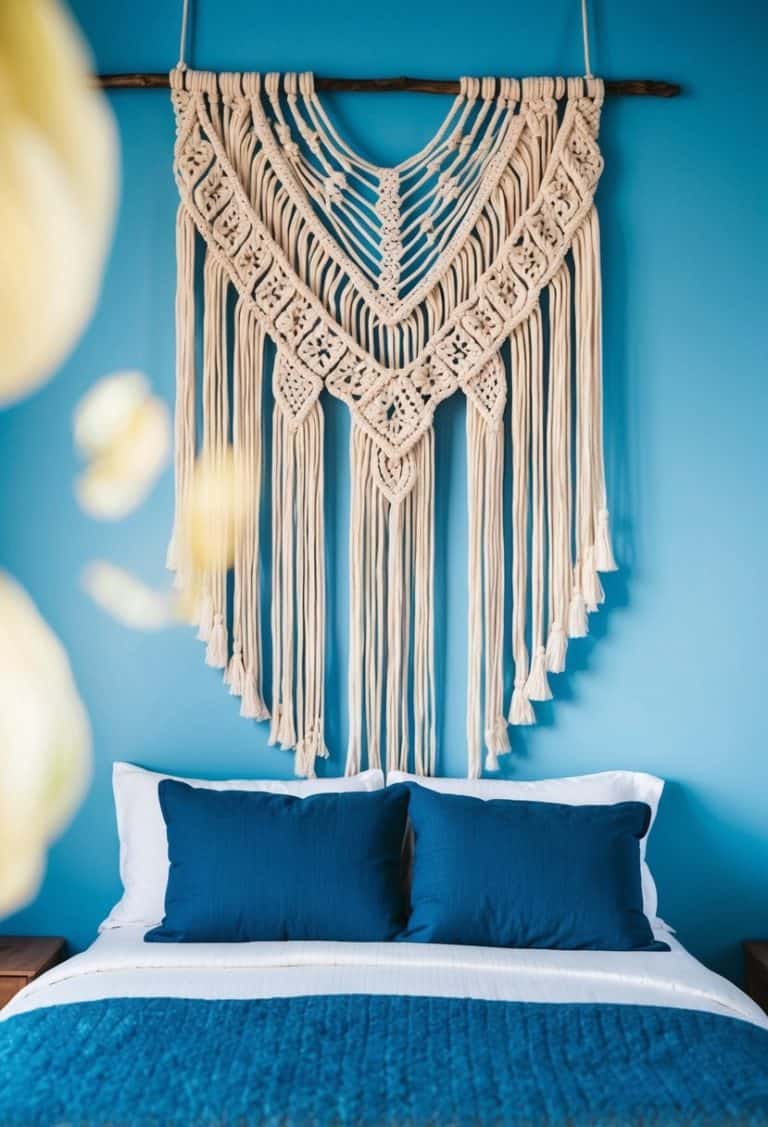 20 Cream Headboard Ideas for Bedroom with Blue Wall Color Combos