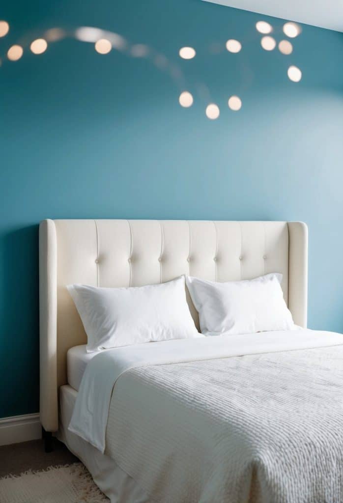 20 Cream Headboard Ideas for Bedroom with Blue Wall Color Combos