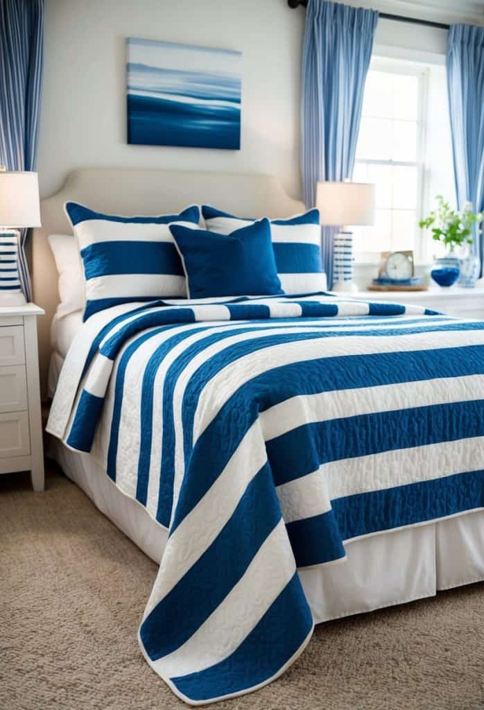 20 White and Blue Quilt Bedroom Ideas Apartment Notes