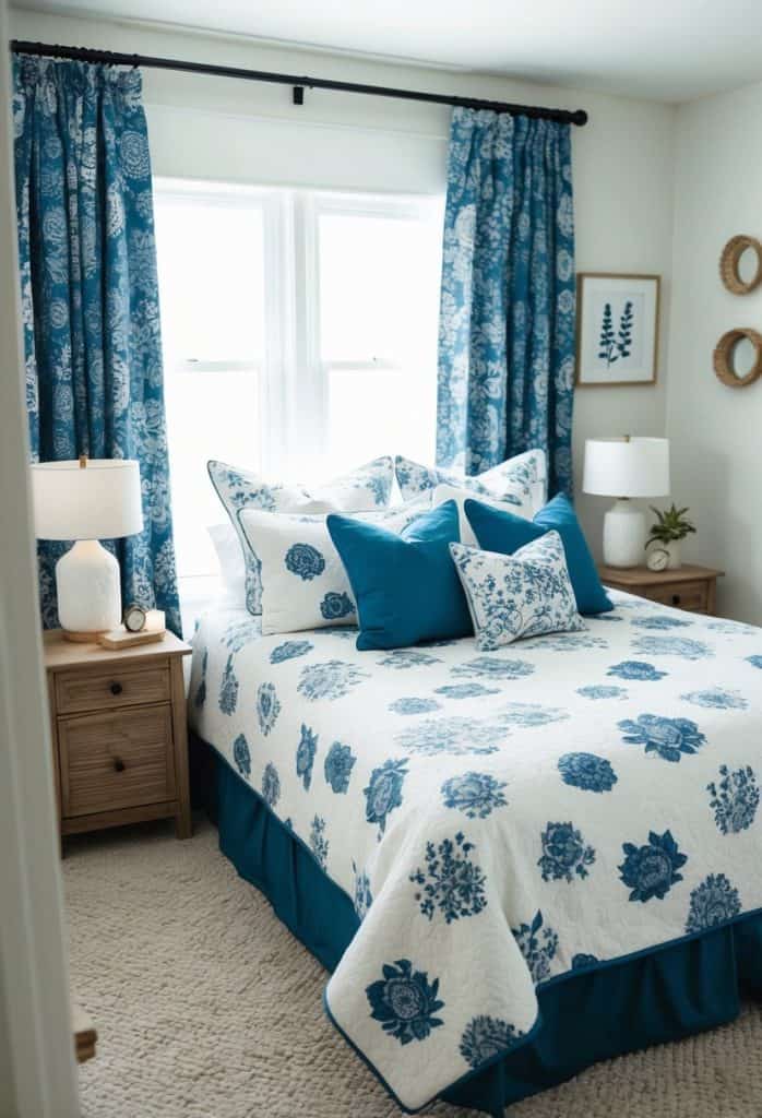 20 White and Blue Quilt Bedroom Ideas Apartment Notes