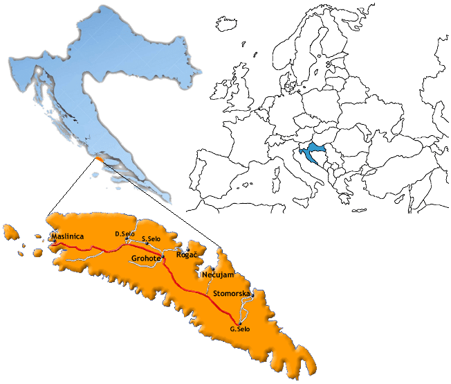 Solta Kroatien Karte Solta
