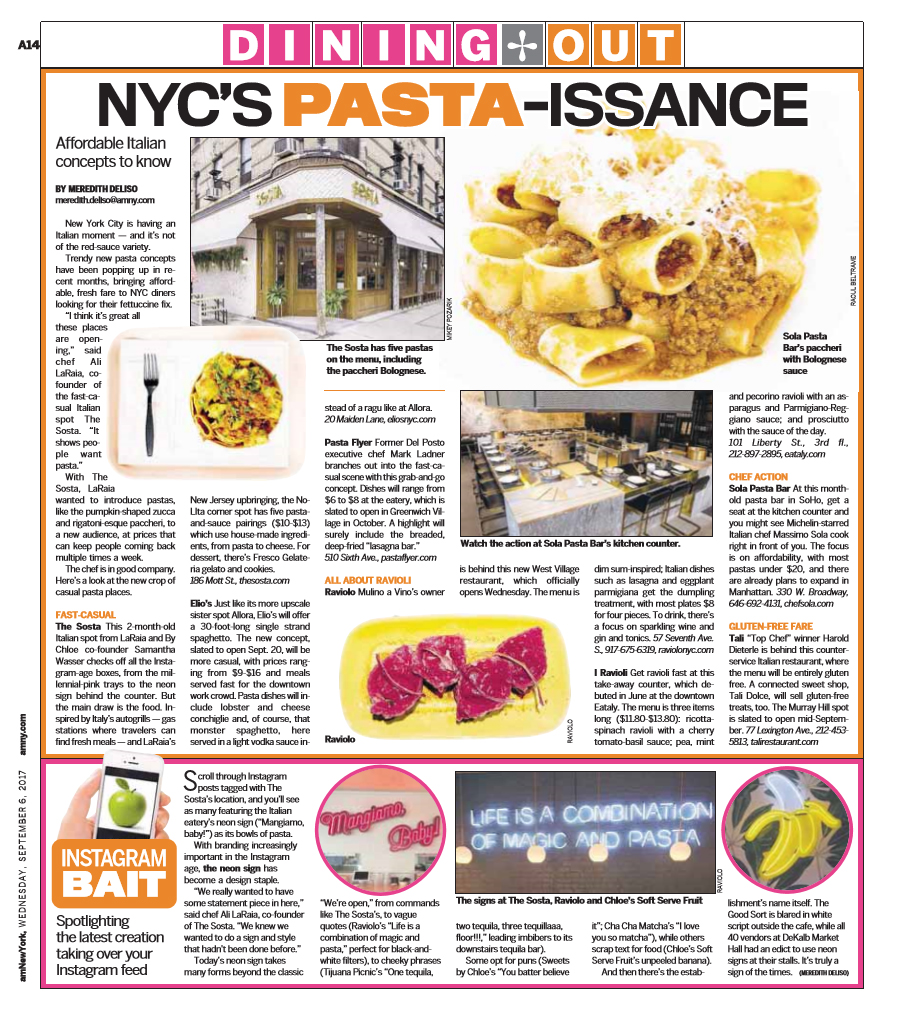A Pasta Bar on New York am A PASTA BAR