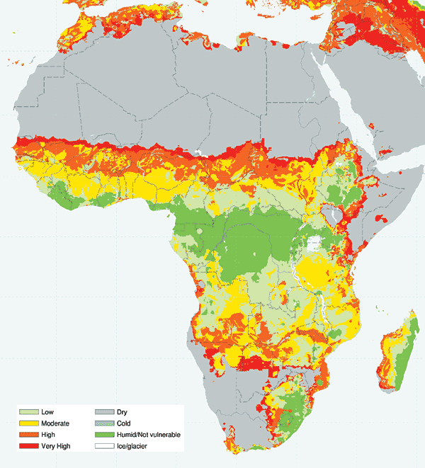 Africa Map With Risk Desertifications O America my new found land A pattern blog