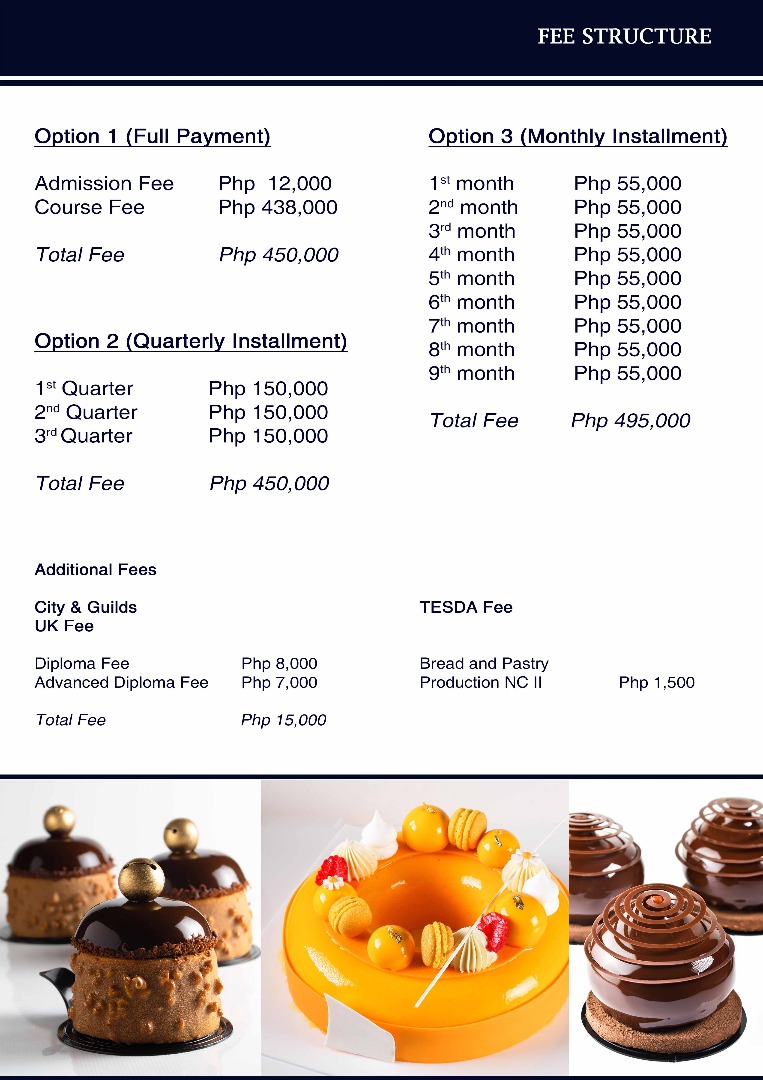 apcaphilippines5FEE STRUCTURE TRESTON Academy of Pastry and Culinary Arts Philippines