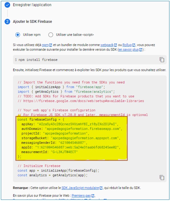 Firebase Realtime Database apcpedagogie