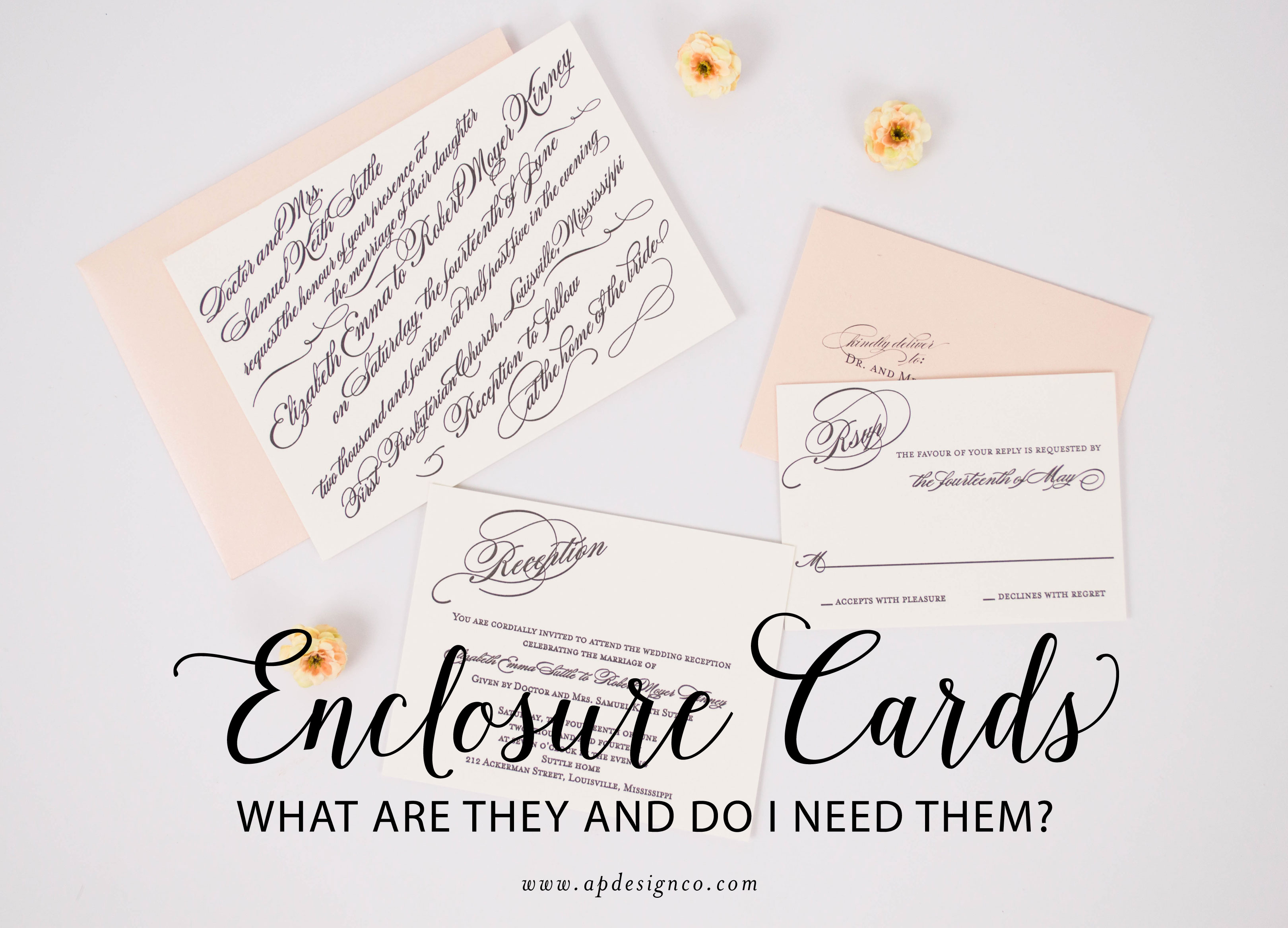 Enclosure Cards 101 A&P Designs Wedding Invitations