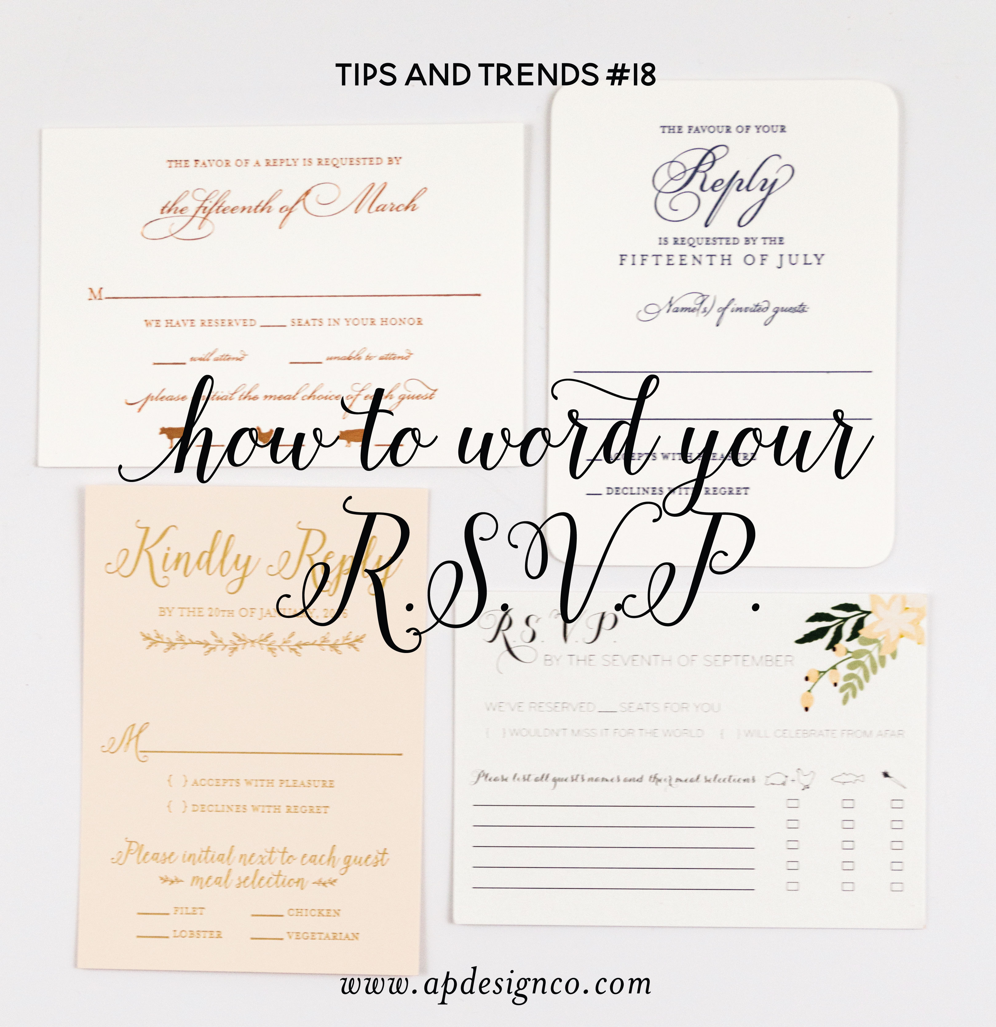 Response Card Wording Ideas