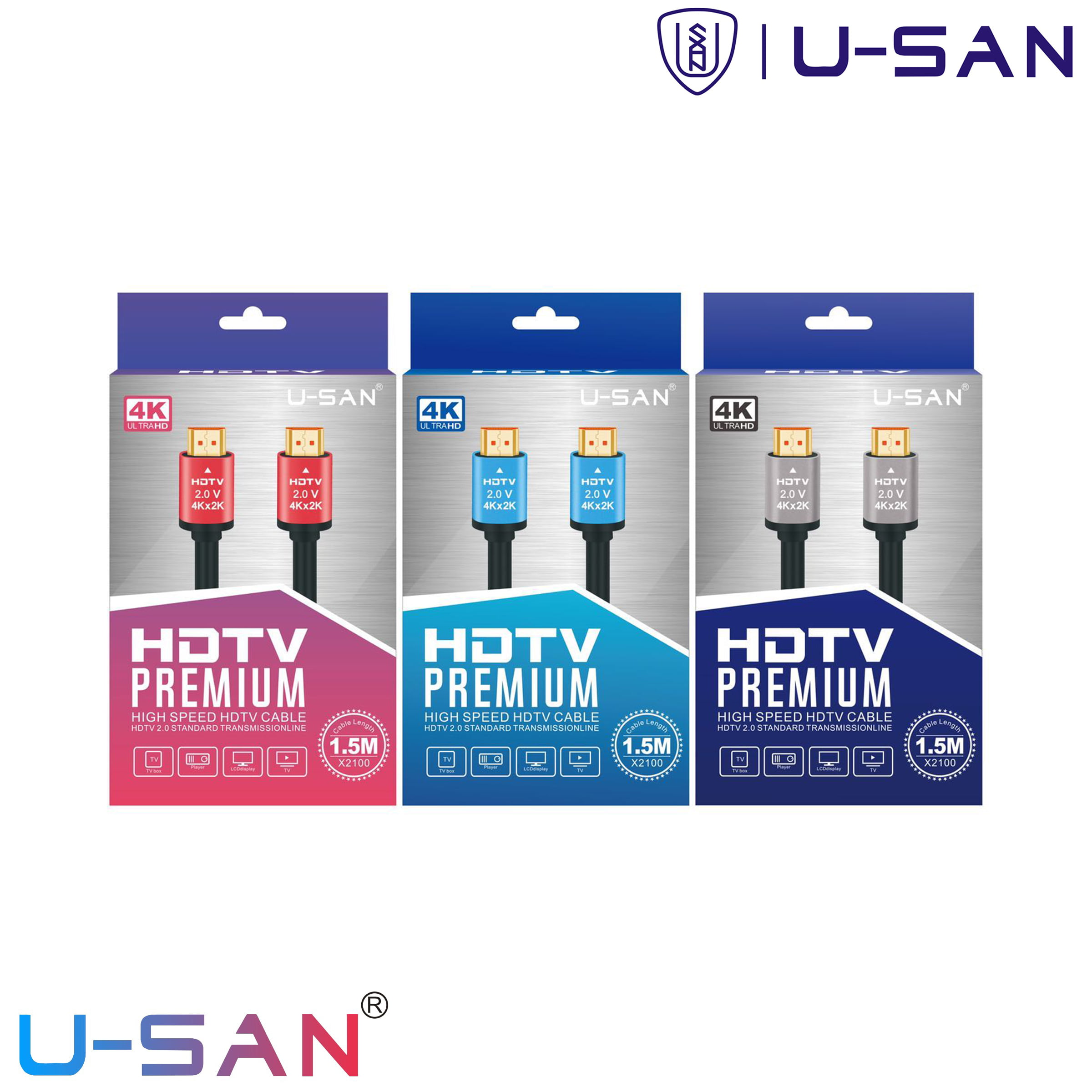 USAN 1.5M HDMI 4K 2.0V PREMIUM HIGH SPEED HDTV CABLE 60HZ Apex Digital