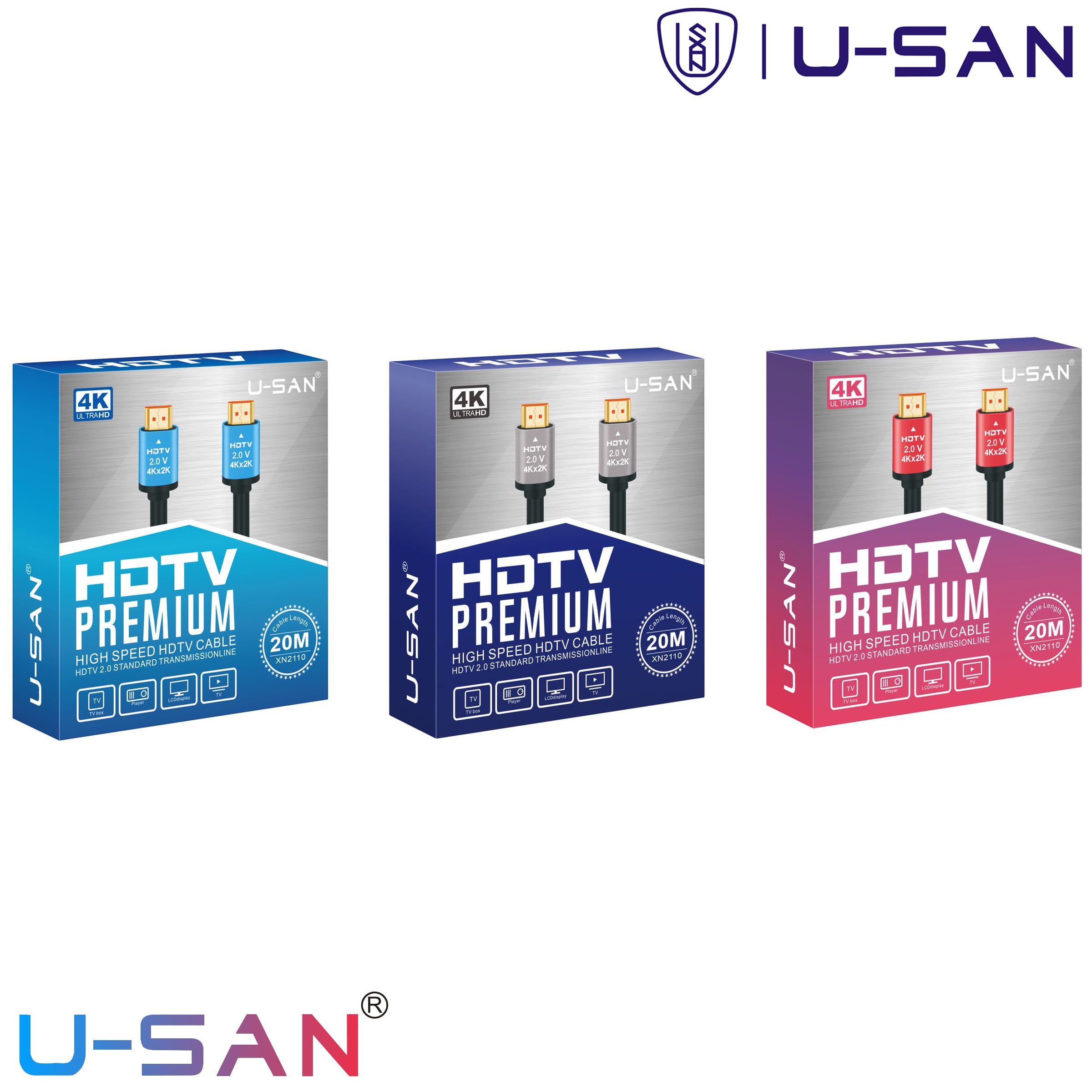 USAN 20M HDMI 4K 2.0V PREMIUM HIGH SPEED HDTV CABLE 30HZ Apex Digital