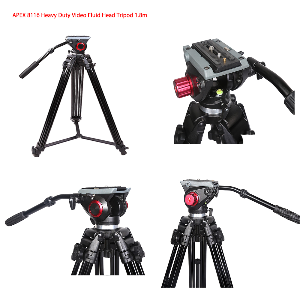 APEX 8116 Heavy Duty Video Fluid Head Tripod 1.8m Apex Digital