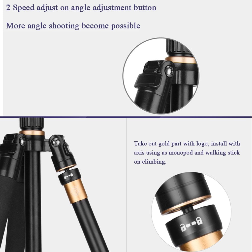 QZSD Q222 Camera Tripod Portable Aluminium Monopod Professional Tripod