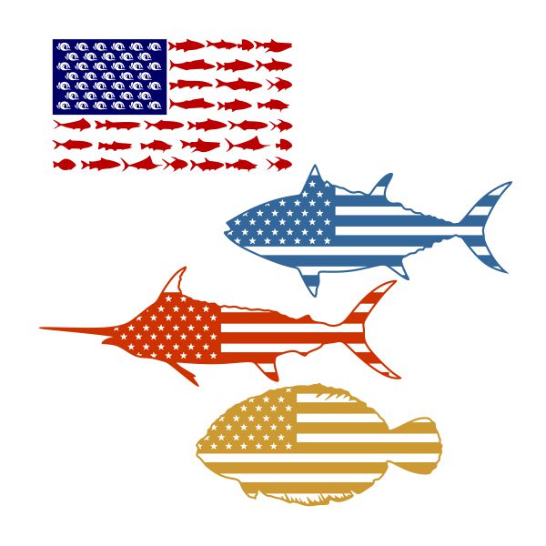 USA Fish Flag SVG, Fishing Usa Flag SVG, American Flag Fish Svg, Usa