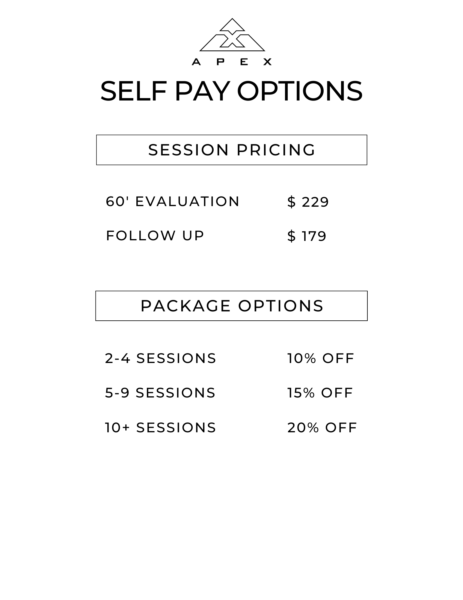 Self Pay vs. Health Insurance Apex PWR