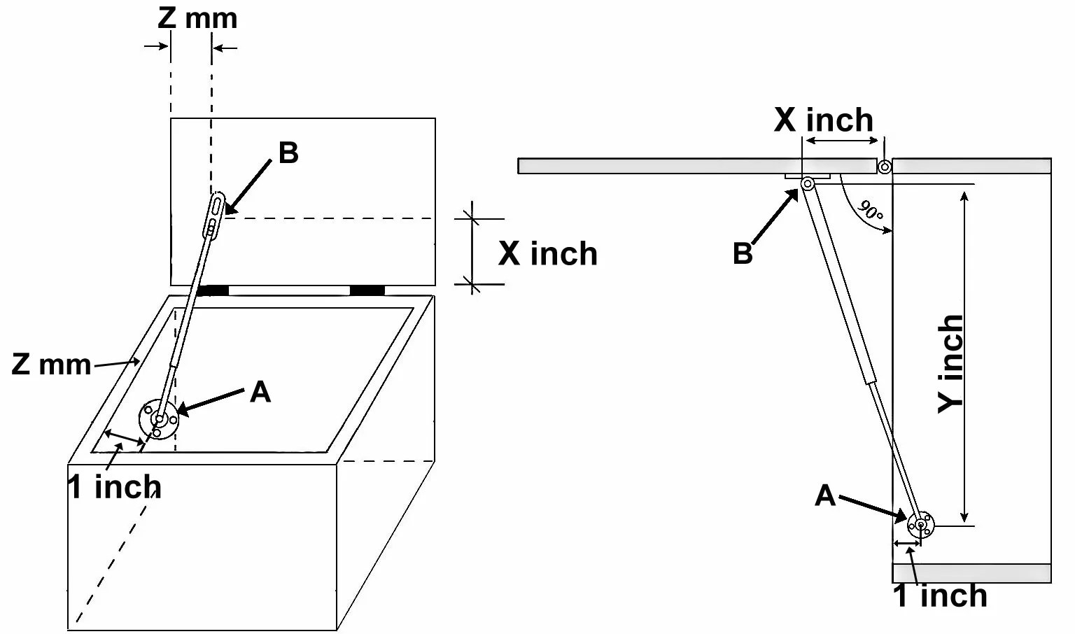 Apexstone Gas Springs Mounting Guide Apexstone Gas Springs Supplier
