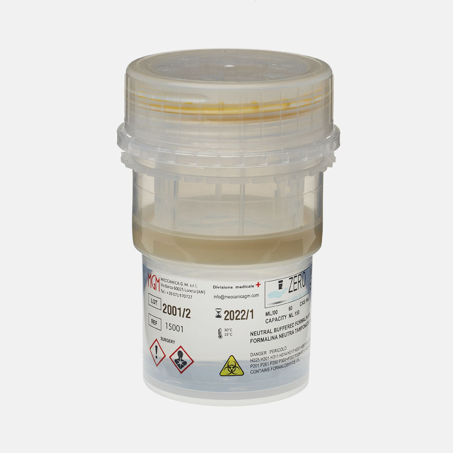 ZERO formalin container, 60ml beholder med 4 formalin Apgar