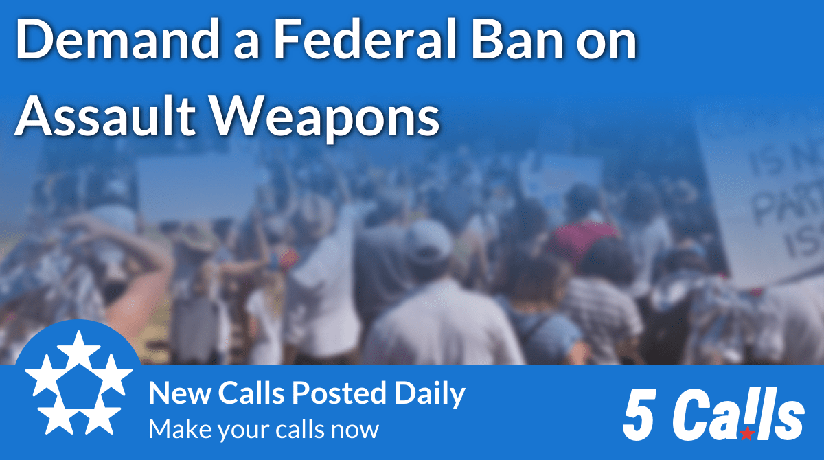 Demand a Federal Ban on Assault Weapons ⭑ 5 Calls