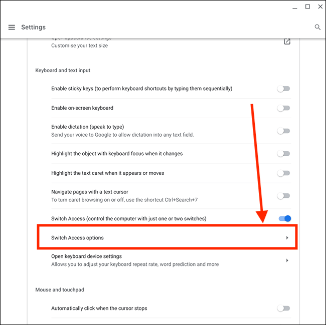 How to use switches to control your device in Chrome OS