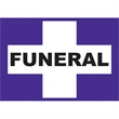 Promotional Funeral Cross Car Flags Purple & White Branded Promo