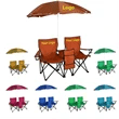 Promotional Two Folding Beach Chairs with Umbrella and Cooler Set