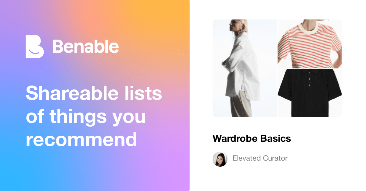 ElevatedCurator (Elevated Curator) Wardrobe Basics Benable