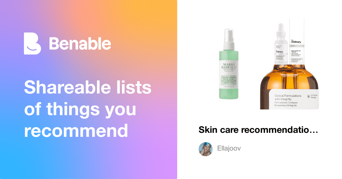 Ellajoov (Ellajoov) Skin care 🪄 Benable