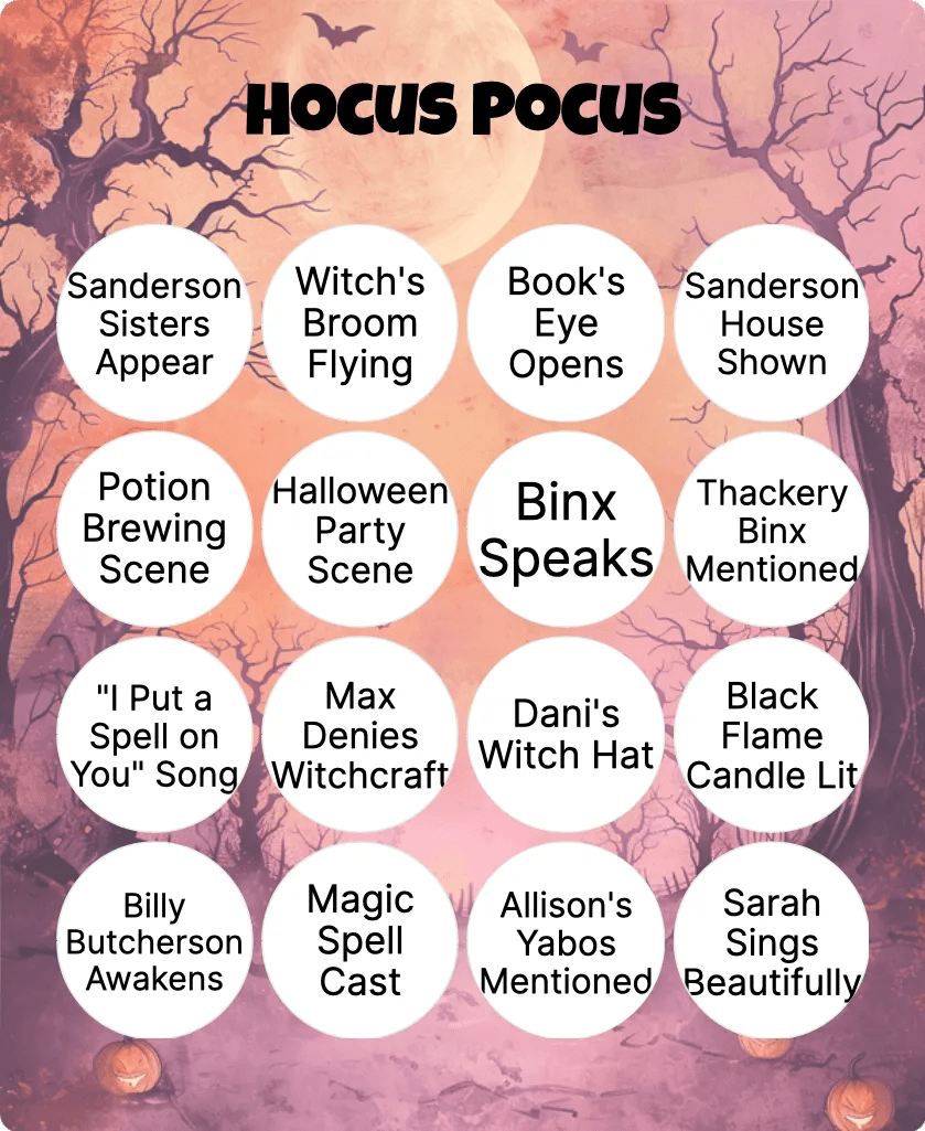 Hocus Pocus Bingo Printable & Customizable Bingo Card Creator