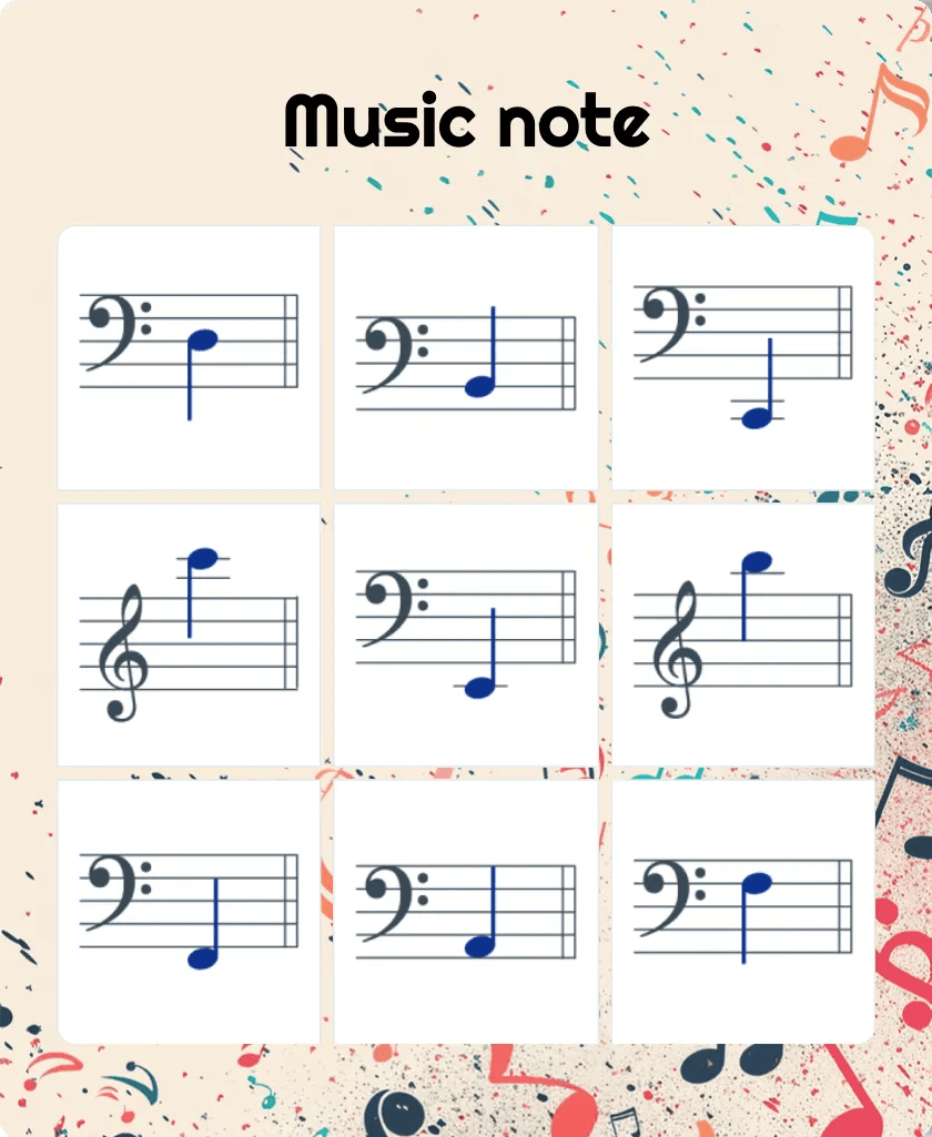 Music Note Bingo Printable & Customizable Bingo Card Creator