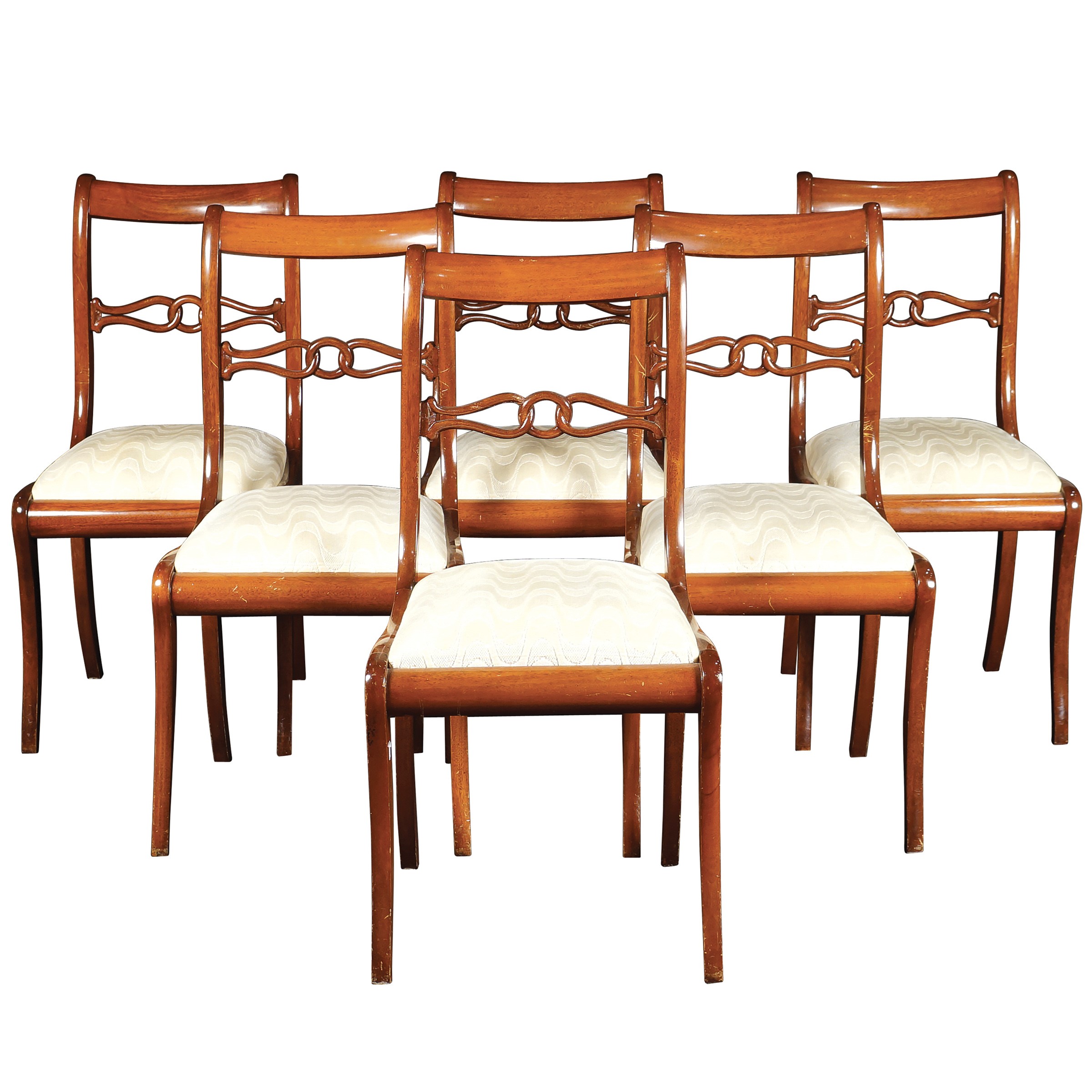 Six mahogany chairs (France, 20th century) Auction Furniture Sculpture and Works of Art 