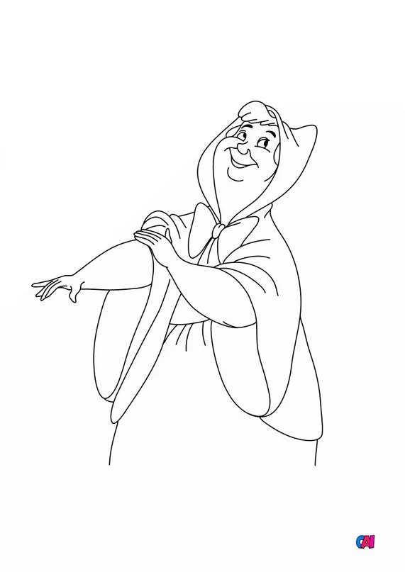 Coloriage Cendrillon à imprimer Marraine la fée de Cendrillon