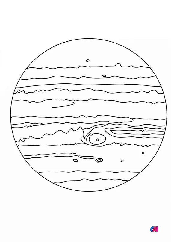 Coloriage d'Astronomie à imprimer Jupiter