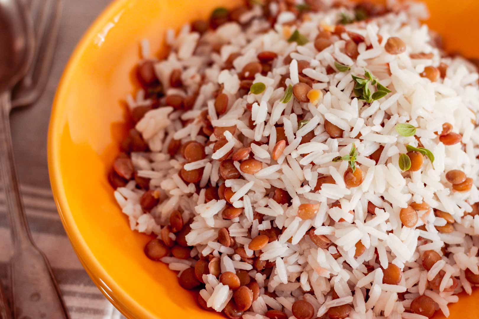 Receita Arroz com Lentilha