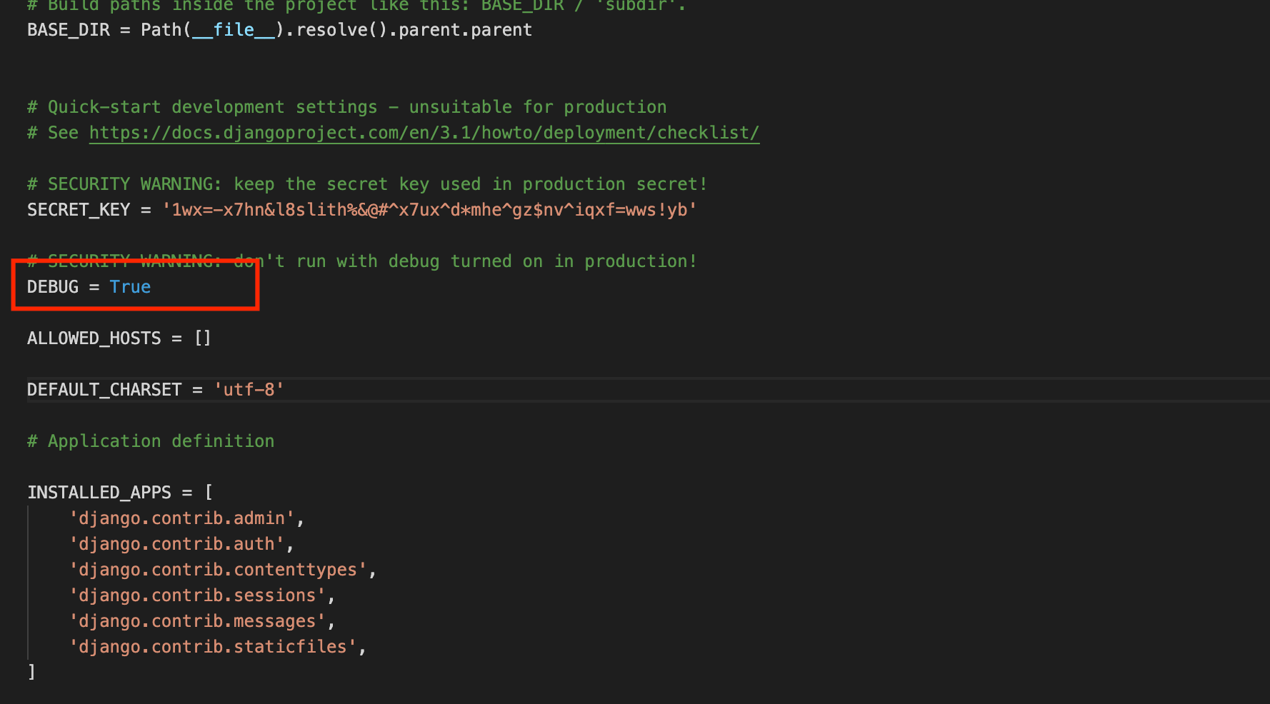 Django 3 Configuring the application Devtutorial