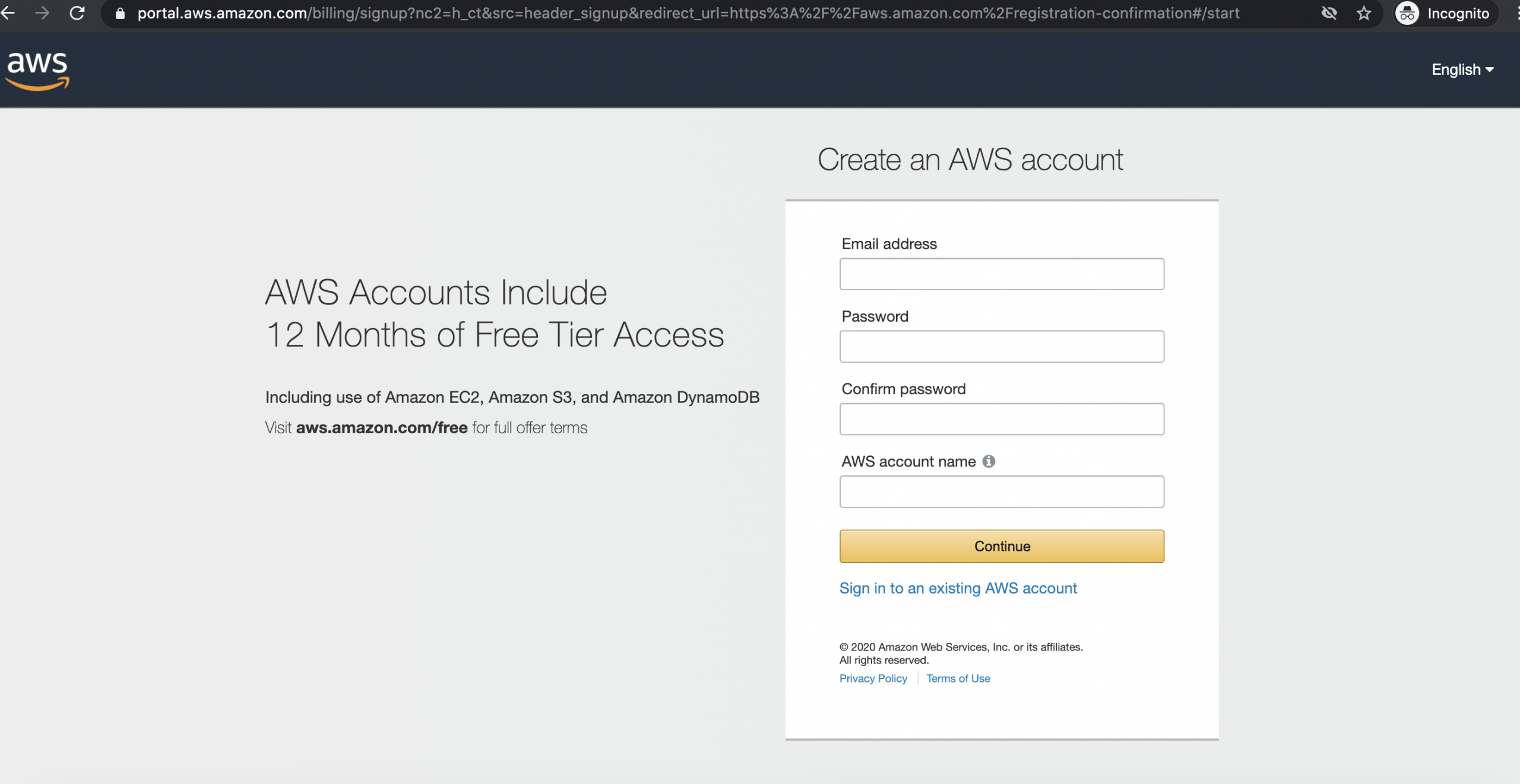 How to Create an Amazon  Services Account Devtutorial