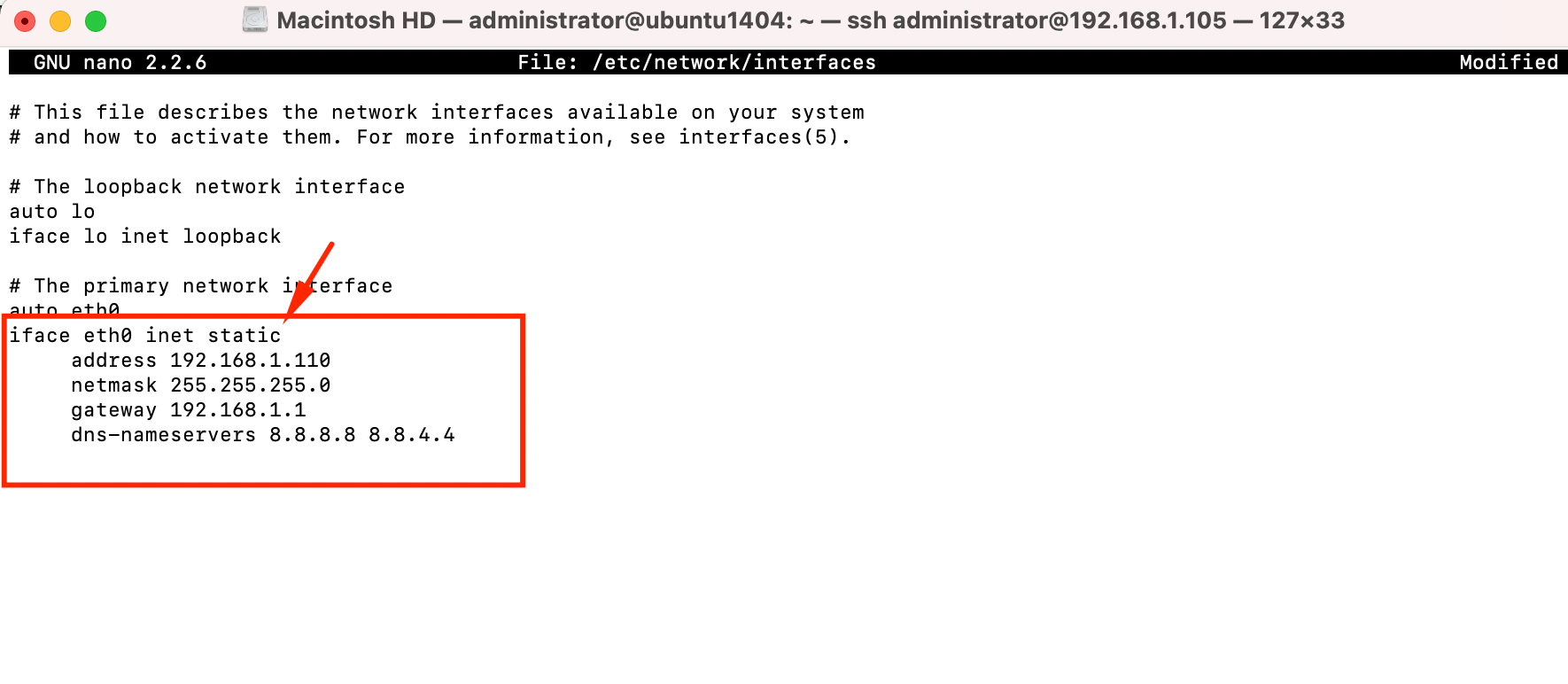 How to set a static ip address in Ubuntu Server 14.04 Devtutorial