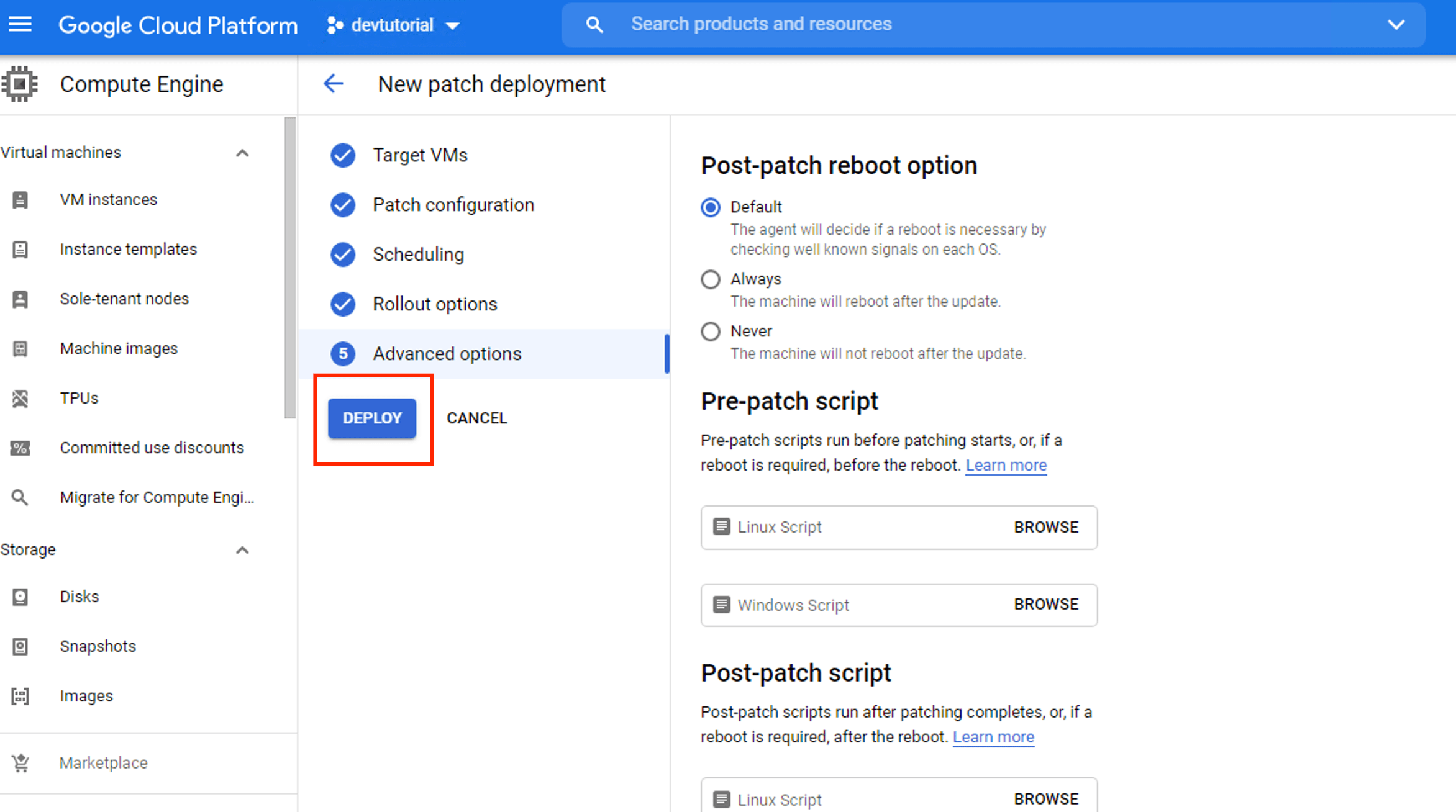How to Use the GCP's VM manager to manage patch Devtutorial