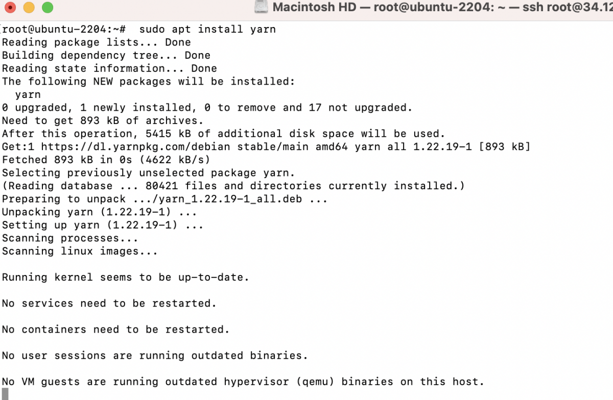 How to Install Yarn on Ubuntu 22.04 Devtutorial