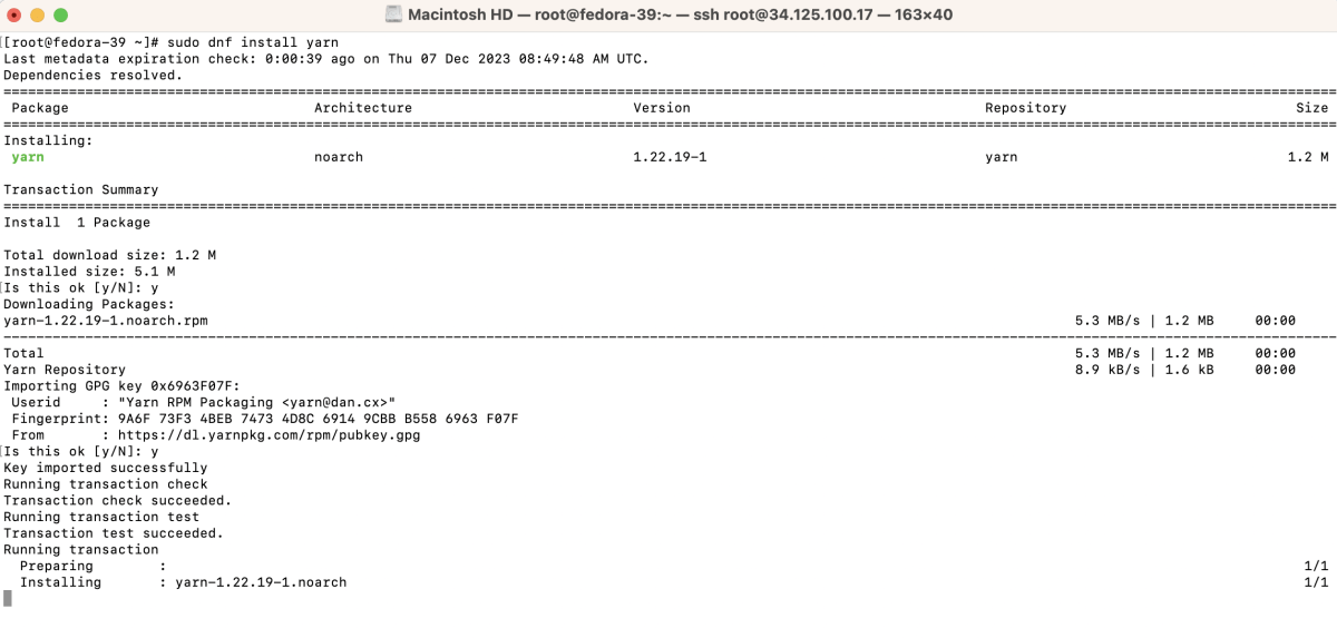 How to Install Yarn on Fedora 39 Devtutorial