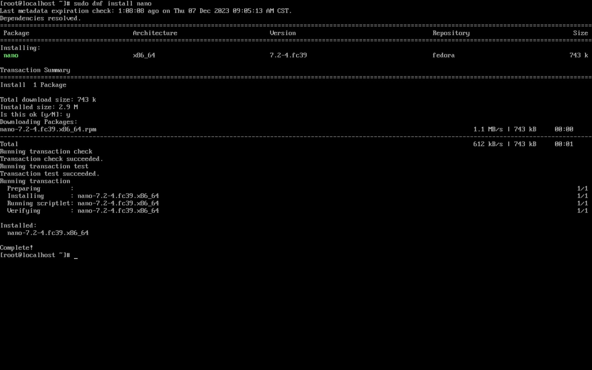 How to Install nano on Fedora 39 Devtutorial