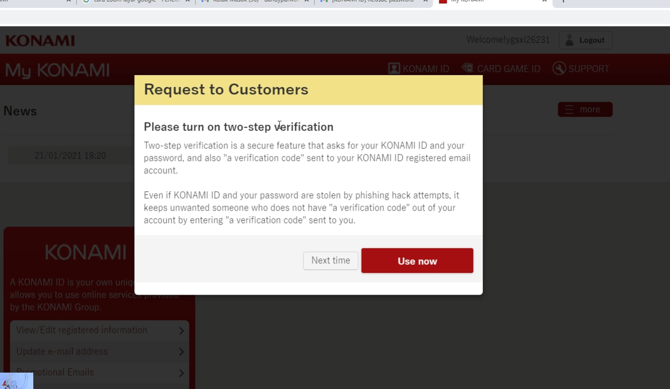 How to Solve “Konami ID Has Been Locked” in PES 2021 Mobile Dunia Games