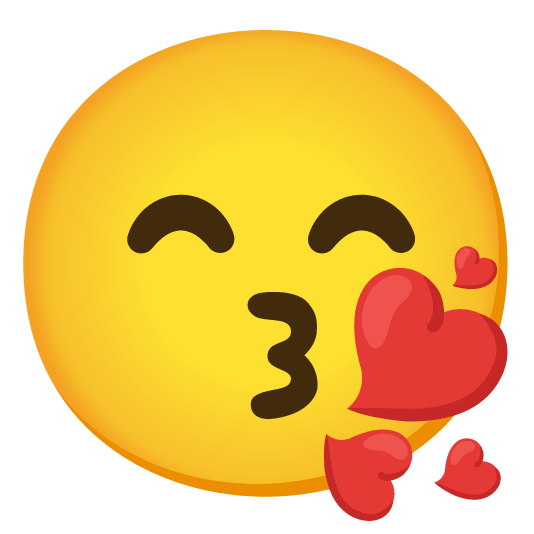 Create Unique Kissing Smiling Eyes and Face Blowing a Kiss Emoji